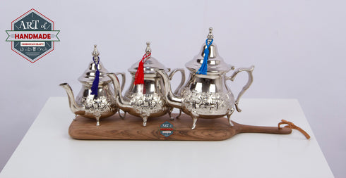 Moroccan Elegant handcrafted Alpaca Silver Qudsi Teapot from Fez /Moroccan Teapot /Authentic Silver teapot/Handmade Teapot from Morocco