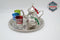 Moroccan Mint Tea Set : Silver Tray, Teapot, Integrated Filter, 3 Tea Glasses, Sugar holder decorated, Handmade in Morocco