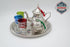 Moroccan Mint Tea Set : Silver Tray, Teapot, Integrated Filter, 3 Tea Glasses, Sugar holder decorated, Handmade in Morocco