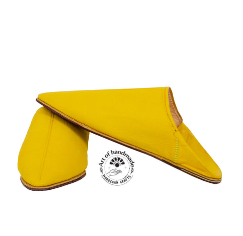 Premium Yellow Moroccan Men's Slippers, Classic Pointed Men Shoes Morocco, Moccasins Men Slippers, Leather Shoes, Interior made of leathe