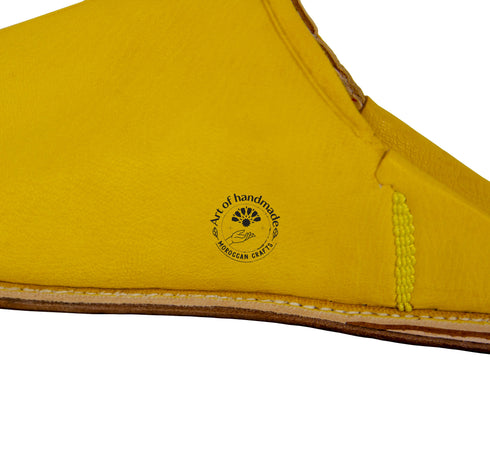 Premium Yellow Moroccan Men's Slippers, Classic Pointed Men Shoes Morocco, Moccasins Men Slippers, Leather Shoes, Interior made of leathe