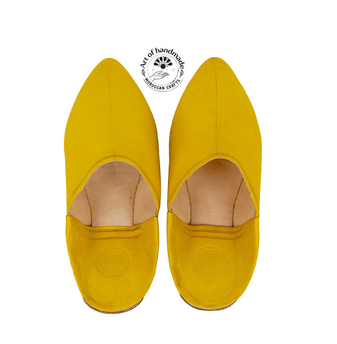 Premium Yellow Moroccan Men's Slippers, Classic Pointed Men Shoes Morocco, Moccasins Men Slippers, Leather Shoes, Interior made of leathe