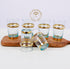 Set of 6 vintage Moroccan Tea Glasses, Authentic Teapot & Tray, handcrafted style cups, Sugar Holder , Vintage Set of copper