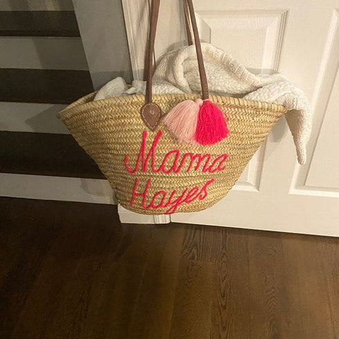 Customized straw bags Personalized WEDDING GUEST GIFT Monogrammed Bag Bridal Shower Bags - Custom Beach Bag - Straw Tote - Embroidered Bag