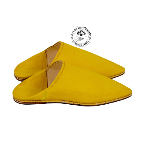 Premium Yellow Moroccan Men's Slippers, Classic Pointed Men Shoes Morocco, Moccasins Men Slippers, Leather Shoes, Interior made of leathe