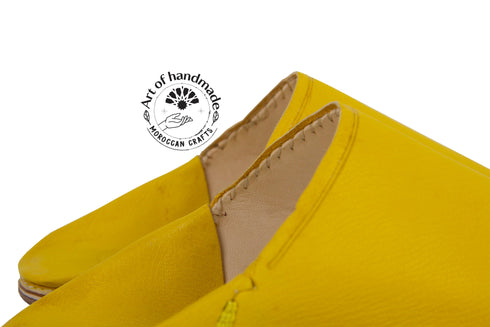 Premium Yellow Moroccan Men's Slippers, Classic Pointed Men Shoes Morocco, Moccasins Men Slippers, Leather Shoes, Interior made of leathe