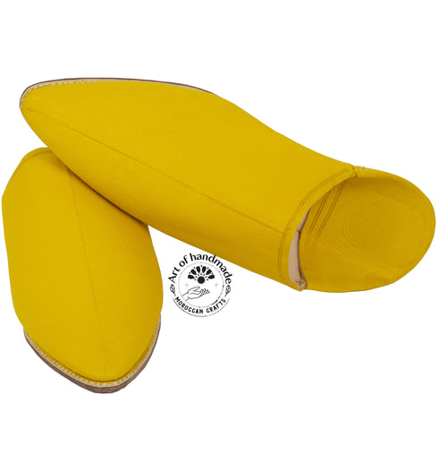 Premium Yellow Moroccan Men's Slippers, Classic Pointed Men Shoes Morocco, Moccasins Men Slippers, Leather Shoes, Interior made of leathe
