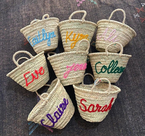 Personalized bridal basket + Personalized Coffee Mug Bridesmaid Bag , Customized Basket, Embroidery basket, Personalized Mug for Men Women