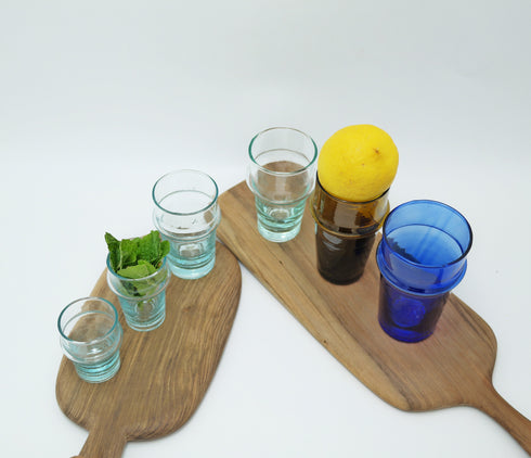 Lot of 6 Murano Style Drinking Glasses | Drinking Water Glass Set | Stemless Wine Glasses | Made in Morocco, Wedding Decor, Cocktail Glass