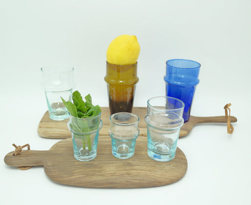 Lot of 6 Murano Style Drinking Glasses | Drinking Water Glass Set | Stemless Wine Glasses | Made in Morocco, Wedding Decor, Cocktail Glass