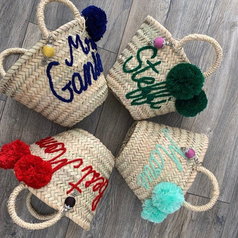 Personalized bridal basket + Personalized Coffee Mug Bridesmaid Bag , Customized Basket, Embroidery basket, Personalized Mug for Men Women