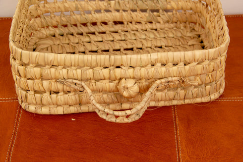 Box Pompom, Bridesmaid Personalized Party bridal handbag Box Lunch School Handmade Straw Bread Box, Baby Gift