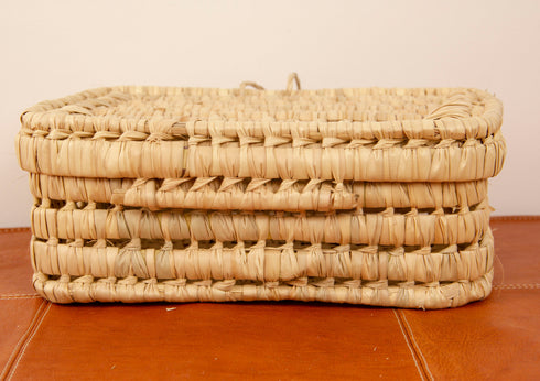 Box Pompom, Bridesmaid Personalized Party bridal handbag Box Lunch School Handmade Straw Bread Box, Baby Gift