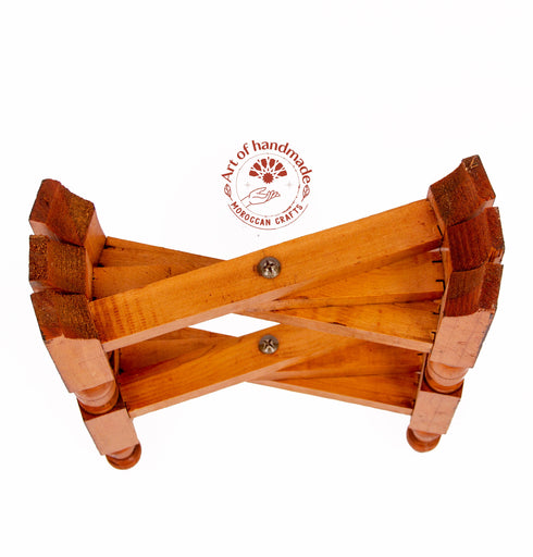 Handcrafted Moroccan 11" OR 13" Round Brass Tray Table with folding Wood Stand Brass Coffee Tea Table Moroccan Home Decor Moroccan Furniture