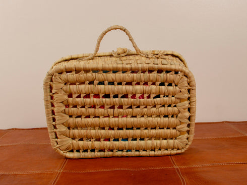 Box Pompom, Bridesmaid Personalized Party bridal handbag Box Lunch School Handmade Straw Bread Box, Baby Gift