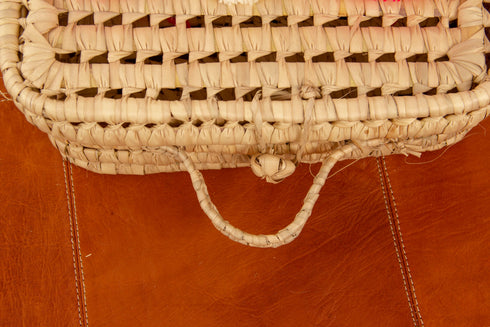 Box Pompom, Bridesmaid Personalized Party bridal handbag Box Lunch School Handmade Straw Bread Box, Baby Gift