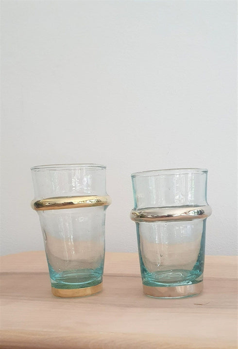Set of 6 puffed Beldi transparent glasses, tea glasses, coffee or water. Marrakech glasses, Moroccan glasses, Rounded Beldi Glasses