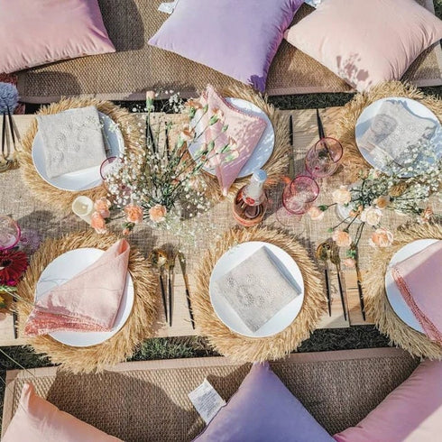 Set of 2 OR 4 OR 6 Natural Placemats, Boho Placemats, Fringe Handwoven Placemats, seagrass Straw Placemats, Wicker Pads, coaster raffia