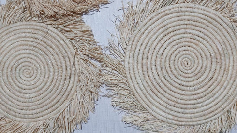 Set of 2 OR 4 OR 6 Natural Placemats, Boho Placemats, Fringe Handwoven Placemats, seagrass Straw Placemats, Wicker Pads, coaster raffia
