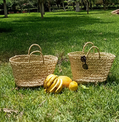 Natural Straw basket wicker bag, Large Model, Fruit Basket