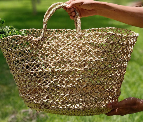 Natural Straw basket wicker bag, Large Model, Fruit Basket