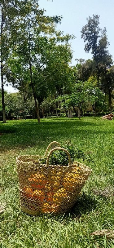 Natural Straw basket wicker bag, Large Model, Fruit Basket